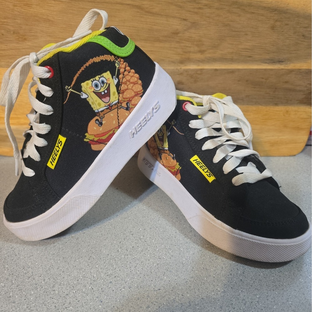 Heelys SpongeBob SquarePants High Top Wheeled Sneakers Black/Green US 13c